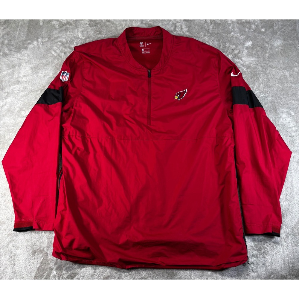 Nike Arizona Cardinals Windbreaker Mens 3XL‎ Red Excellent NFL On-Field Jacket
